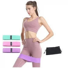 Тканевые фитнес-резинки SUPER FIT MaxMarket, набор из 3 штук (эспандеры для фитнеса, с мешочком для хранения) / Резинки для фитнеса