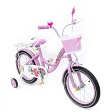 Велосипед GTI 14" "красотка" детский с корзинкой светло-розовый