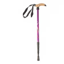 ONLITOP Палка-трость для скандинавской ходьбы, телескопическая, 4 секции, алюминий, до 135 см, (1 шт), цвет сиреневый