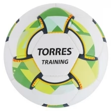 Мяч футбольный TORRES Training, размер 5, 32 панели PU, 4 подкладочных слоя, ручная сшивка, цвет бел .