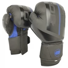 Перчатки боксёрские BoyBo B-Series BBG400, флекс, цвет чёрный/синий, 14 OZ