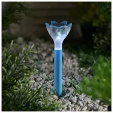 Садовый светильник на солнечной батарее "Цветок голубой", 6 x 29 x 6 см, 1 LED, свечение белое