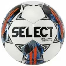 SELECT Мяч футбольный SELECT Brillant Replica V22, 812622-001, размер 5, 32 панели, ПВХ, машинная сшивка
