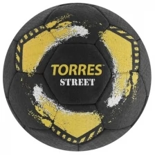 TORRES Мяч футбольный TORRES Street, размер 5, 32 панели, резина, 4 подкладочных слоя, ручная сшивка, цвет чёрный/жёлтый
