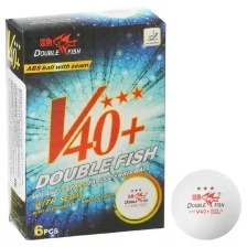 Double Fish Мячи для настольного тенниса Double Fish, 3 звезды, Volant, 6 шт., диаметр 40+