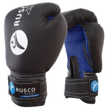 RuscoSport Перчатки боксерские RUSCO SPORT детские кож.зам. 4 Oz черные