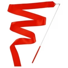 Лента гимнастическая с палочкой, 6 м, цвет красный