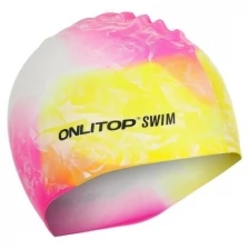 Шапочка для плавания взрослая силиконовая ONLITOP Swim, цвета микс, обхват 54-60 см