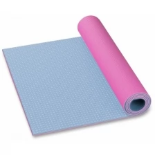 Коврик для йоги и фитнеса INDIGO PVC двусторонний IN258 Голубо-розовый 173*61*0,6 см