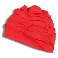 Шапочка для плавания ткань LUCRA SM женская с драпировкой SM-092 Красный