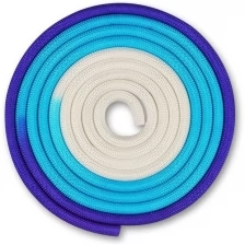 Скакалка для художественной гимнастики утяжеленная трехцветная INDIGO 165 г IN167 Бело-сине-фиолетовый 3 м