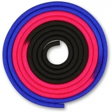 Скакалка для художественной гимнастики утяжеленная трехцветная INDIGO 165 г IN163 Сине-розово-черный 3 м