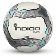 Мяч футбольный №4 IN034 INDIGO CLOUD тренировочный (PU 1.2 мм) Юниор Бело-серо-голубой