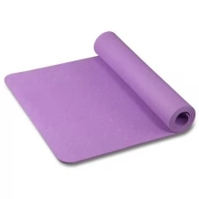 IN020 Коврик для йоги и фитнеса INDIGO TPE с тиснением Фиолетовый 173*61*0,6 см
