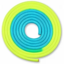 Скакалка для художественной гимнастики утяжеленная двухцветная INDIGO 165 г IN040 Желто-голубой 3 м