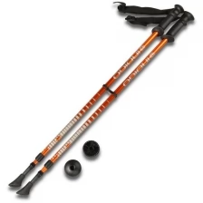 Палки для скандинавской ходьбы телескопические INDIGO 2 секции пластиковые ручки SL-1-2 Оранжевый 85-135 см