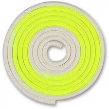 Скакалка для художественной гимнастики утяжеленная двухцветная INDIGO 165 г IN168 Бело-лимонный 3 м