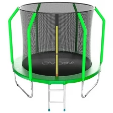 Батут с внутренней сеткой и лестницей EVO JUMP Cosmo 8ft (Green) + нижняя сеть