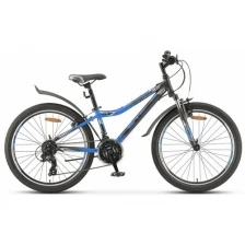 Подростковый велосипед STELS Navigator 410 V 24" 21-sp V010 Чёрный/синий (собран и настроен)