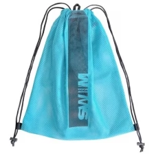 Сетчатый мешок для хранения и переноски плавательного инвентаря, пляжного отдыха SwimRoom "Mesh Bag 2.0", цвет Голубой с черным
