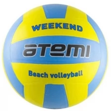 Мяч волейбольный ATEMI WEEKEND, резина, желт-голубой, р.5, окруж.65-67