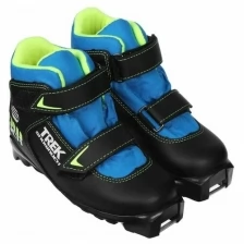 Ботинки лыжные TREK Snowrock SNS ИК, цвет чёрный, лого лайм неон, размер 33