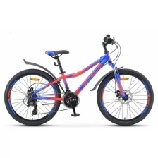 STELS Велосипед 24" Stels Navigator-410 MD, V010, цвет синий/неоновый красный, размер рамы 12"