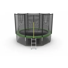 EVO Jump Батут EVO JUMP External 12 ft, d=366 см, с внешней защитной сеткой и лестницей + нижняя сеть, зелёный