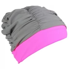 ООО Стар Шапочка для плавания объёмная двухцветная, лайкра, цвет серый/розовый