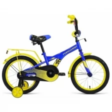 Велосипед FORWARD CROCKY 16 (16" 1 ск.) 2020-2021, синий/желтый, 1BKW1K1C1029