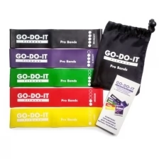 GO-DO-IT / Набор из 5 эспандеров - резинки для фитнеса STANDARD мешочек инструкция 24 бесплатные видеотренировки, GODOIT