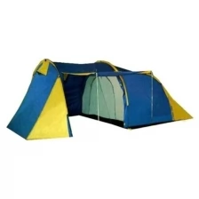Четырехместная палатка с тамбуром LY-1710, размер Д440*Ш240*В170. Туристическая палатка синяя с желтым