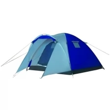 Трехместная палатка с предбанником XFY-1637, размер Д310*Ш220*В120, палатка для туризма, сине-белая