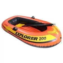 Лодка Explorer Pro 200, 2 местая, 196 х 102 х 33 см, вёсла, насос, от 6 лет, до 120 кг, 58357NP INTEX