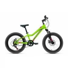 Велосипед Forward TWISTER 20 2.0 DISC 2021 рост 10.5 ярко-зеленый/фиолетовый