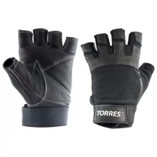 Перчатки для занятий спортом TORRES , PL6051M, р.M, нейлон, нат.кожа, подбив.6мм, напульсник, черные