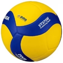 Мяч волейбольный утяжеленный MIKASA VT370W, 18 панелей, вес 370г, клееный, сине-желтый