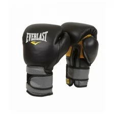 Перчатки тренировочные на липучке Everlast Pro Leather Strap 10oz черные