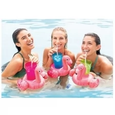 Набор надувных держателей для стаканов Фламинго, размер - 33 х 25 см, плавающие, упаковка -3шт., от 2 лет.