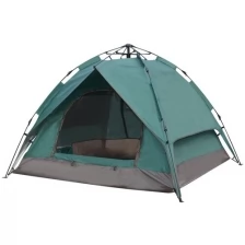 Автоматическая туристическая палатка с доп.тентом / 2-3-х местная / тёмно-зелёная
