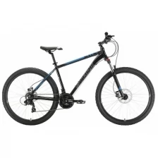 Горный велосипед STARK Hunter 27.2 HD черный/голубой 18"