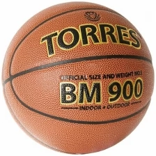 Мяч баск. "TORRES BM900" арт.B32035, р.5, ПУ-композит, нейлон корд, бутил. камера, темнооранж-черн