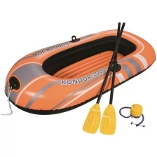 Надувная лодка двухместная Kondor 2000, 196х114 см + весла пластик., насос ножной, BESTWAY (от 6 лет) (61062)
