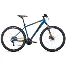 Велосипед FORWARD APACHE 29 3.0 HD (29 21 ск. рост. 21) 2022, бирюзовый/оранжевый