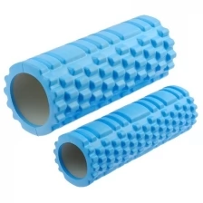 Роллер для йоги, 2 штуки: 33 × 13 см и 33 × 10 см, цвет голубой