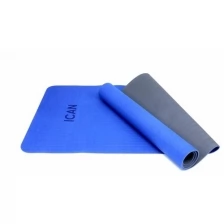 Коврик для йоги ICAN IFM-301 TPE 173x61x0,4 см, синий/серый