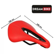 Седло Dream Bike спорт-комфорт, цвет красный 7342374
