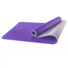 Коврик для йоги STARFIT FM-201, TPE, 173x61x0,5 см (фиолетовый-серый)