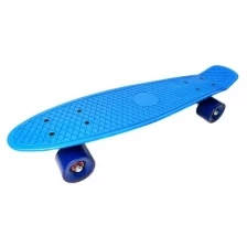 Скейтборд пластик 22*6", шасси Al(занижен), колёса PU 60мм, синий