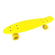 Скейтборд пластик 22*6", шасси пластик, колёса PVC 60мм, желтый
